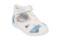 White - Baby Blue Leather Baby Sandals