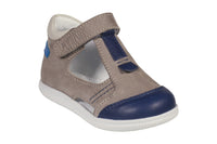 Grey Nubuck with Blue Leather Baby Sandals