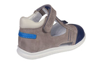 Grey Nubuck with Blue Leather Baby Sandals