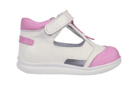 White Leather with Pink Nubuck Baby  Sandals