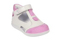 White Leather with Pink Nubuck Baby  Sandals