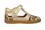 Golden Sand - Military Print Leather Sandals