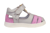 Light Grey Leather with Pink Nubuck Sandals