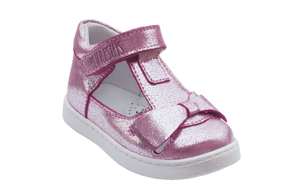 Pink Metallic Leather Princess Shoes - Main Image