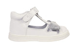 White Leather with Silver Bows - Princess Shoes