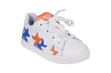 White Leather Tennis Shoes with Orange (Stars)