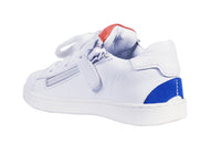 White Leather Tennis Shoes with Orange (Stars)