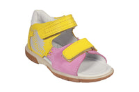 Yellow Pink Leather Sandals - Explorer